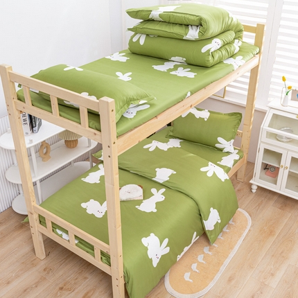 91家纺网 家纺一手货源 找家纺 （总）卡斯诺家纺馆 2025新款亲肤芦荟棉印花学生宿舍上下铺三件套四件套