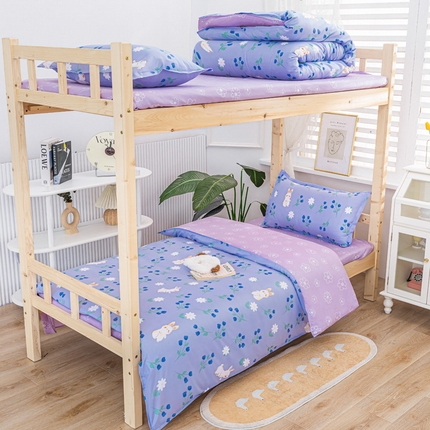 91家纺网 家纺一手货源 找家纺 （总）卡斯诺家纺馆 2025新款亲肤芦荟棉印花学生宿舍上下铺三件套四件套