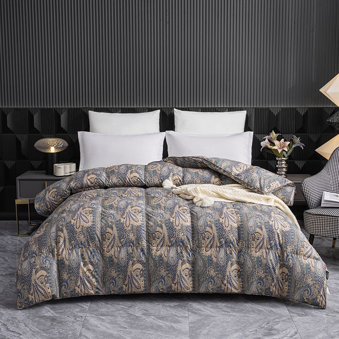 91家纺网 家纺一手货源 找家纺 泳鹅羽绒 2024新款印花鹅绒被 凡尔登