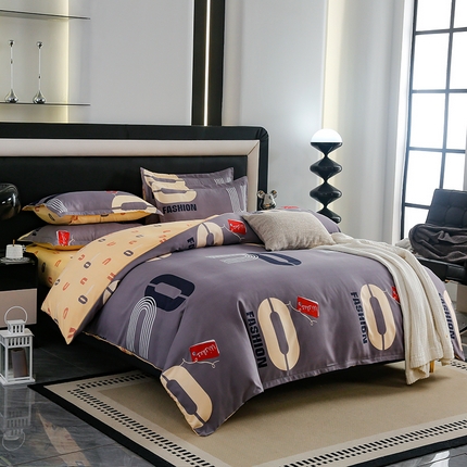 梦卓家纺 2025新款直播加厚植物羊绒四件套高克重磨毛跨境四件套 大量现货恋青春