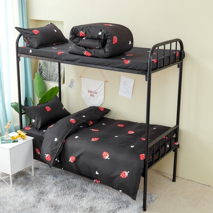 91家纺网 家纺一手货源 找家纺 （总）卡斯诺家纺馆 2025新款亲肤芦荟棉印花学生宿舍上下铺三件套四件套