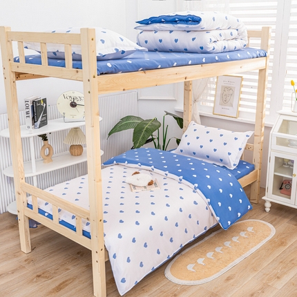 91家纺网 家纺一手货源 找家纺 （总）卡斯诺家纺馆 2025新款亲肤芦荟棉印花学生宿舍上下铺三件套四件套