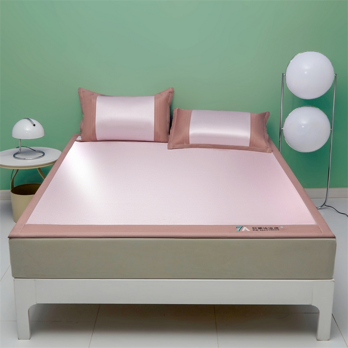 91家纺网 家纺一手货源 找家纺 瑶瑶家居 2024新款碳光冰丝席-量大优惠 冰丝碳光席-冰透粉