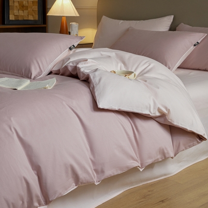 91家纺网 家纺一手货源 找家纺 优棉坊全棉馆 2024新款长绒棉全棉磨毛四件套-木果系列 木果-悠悠紫+悠悠粉