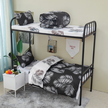 91家纺网 家纺一手货源 找家纺 （总）卡斯诺家纺馆 2025新款亲肤芦荟棉印花学生宿舍上下铺三件套四件套