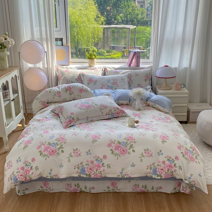 91家纺网 家纺一手货源 找家纺 （总）凌鼎 2025新款13070全棉印花款四件套