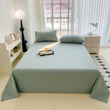 卡普二店 2024新款A类纯棉水洗棉单床单 薄荷绿