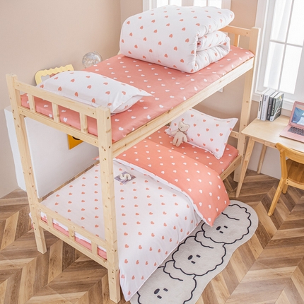 91家纺网 家纺一手货源 找家纺 （总）卡斯诺家纺馆 2025新款亲肤芦荟棉印花学生宿舍上下铺三件套四件套