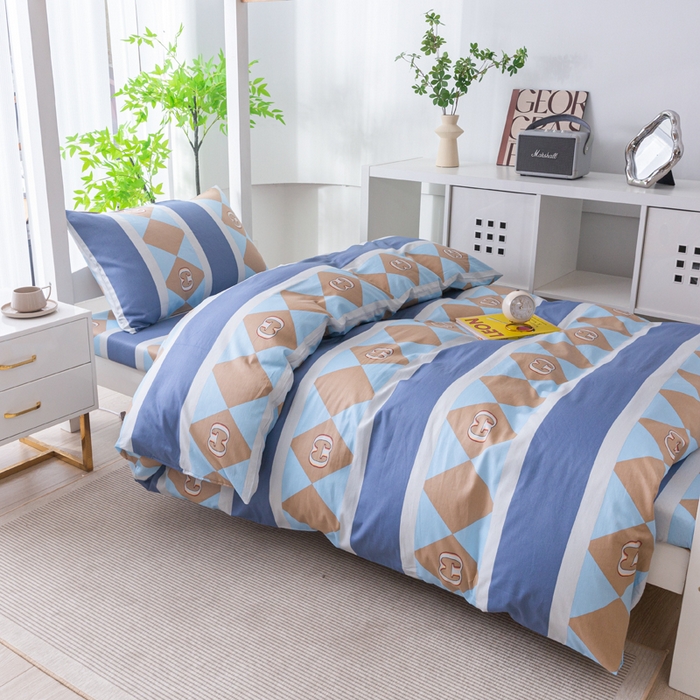 91家纺网 家纺一手货源 找家纺 简冠家纺 2025新款全棉学生宿舍三四件套 莱卡之约-兰