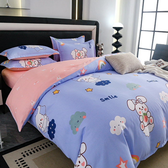 91家纺网 家纺一手货源 找家纺 梦卓家纺 2025新款直播加厚植物羊绒四件套高克重磨毛跨境四件套 大量现货甜甜兔