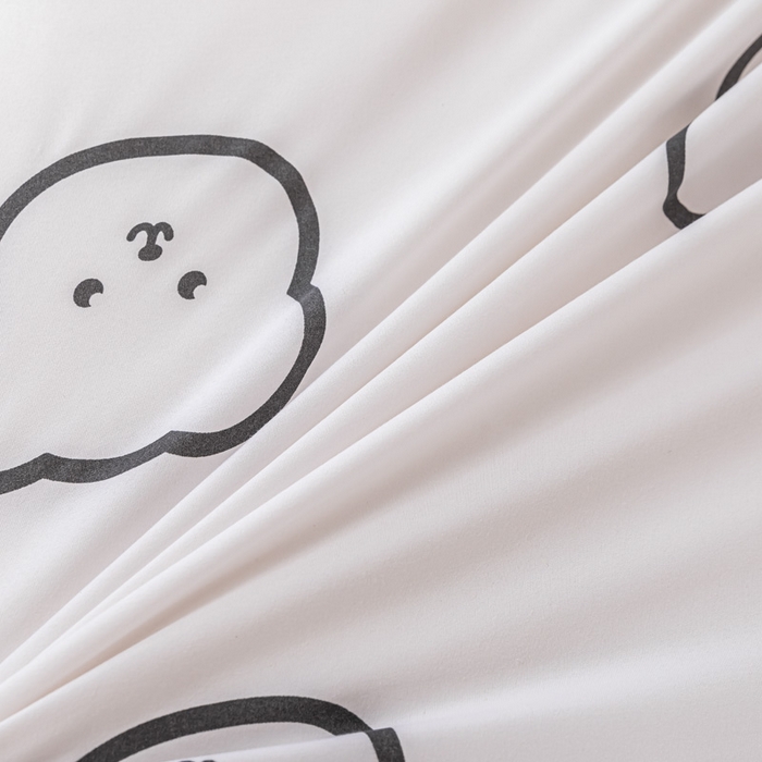 91家纺网 家纺一手货源 找家纺 卡斯诺家纺馆 2025新款亲肤芦荟棉印花学生宿舍上下铺三件套四件套 熊豆豆