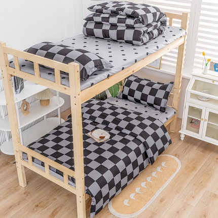 91家纺网 家纺一手货源 找家纺 （总）卡斯诺家纺馆 2025新款亲肤芦荟棉印花学生宿舍上下铺三件套四件套