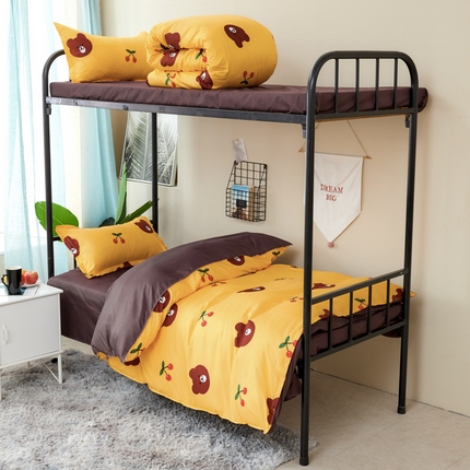 91家纺网 家纺一手货源 找家纺 （总）卡斯诺家纺馆 2025新款亲肤芦荟棉印花学生宿舍上下铺三件套四件套