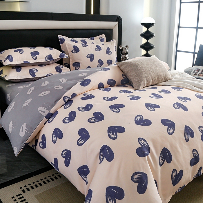 91家纺网 家纺一手货源 找家纺 梦卓家纺 2025新款直播加厚植物羊绒四件套高克重磨毛跨境四件套 大量现货马卡龙爱心