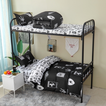 91家纺网 家纺一手货源 找家纺 （总）卡斯诺家纺馆 2025新款亲肤芦荟棉印花学生宿舍上下铺三件套四件套