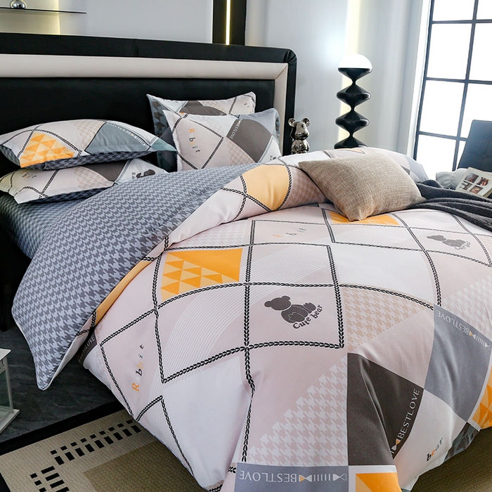 91家纺网 家纺一手货源 找家纺 梦卓家纺 2025新款直播加厚植物羊绒四件套高克重磨毛跨境四件套 大量现货巴拉小熊