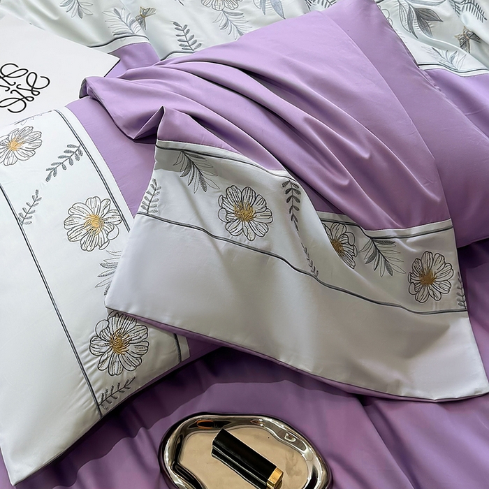 91家纺网 家纺一手货源 找家纺 2024秋冬新款高密度全棉四件套-佳期如梦 佳期如梦(淡紫)