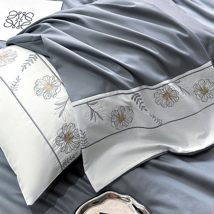 91家纺网 家纺一手货源 找家纺 2024秋冬新款高密度全棉四件套-佳期如梦 佳期如梦(海岸蓝)