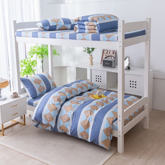 91家纺网 家纺一手货源 找家纺 简冠家纺 2025新款全棉学生宿舍三四件套 莱卡之约-兰