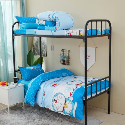 91家纺网 家纺一手货源 找家纺 （总）卡斯诺家纺馆 2025新款亲肤芦荟棉印花学生宿舍上下铺三件套四件套