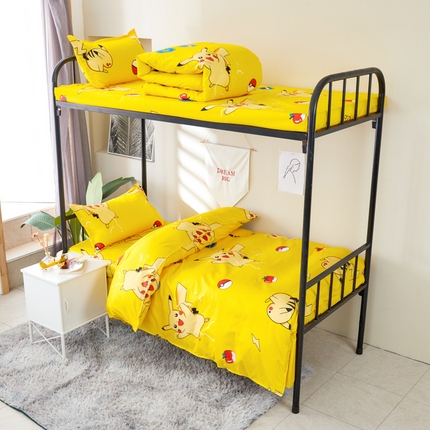 91家纺网 家纺一手货源 找家纺 （总）卡斯诺家纺馆 2025新款亲肤芦荟棉印花学生宿舍上下铺三件套四件套