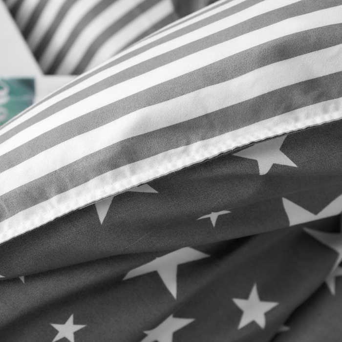 91家纺网 家纺一手货源 找家纺 卡斯诺家纺馆 2025新款亲肤芦荟棉印花学生宿舍上下铺三件套四件套 星光灿烂