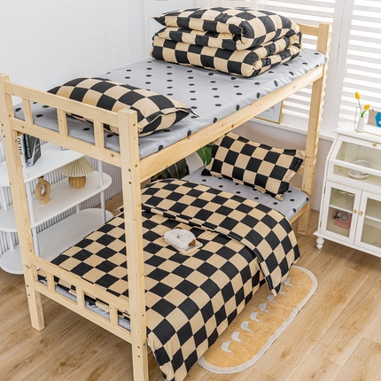 91家纺网 家纺一手货源 找家纺 （总）卡斯诺家纺馆 2025新款亲肤芦荟棉印花学生宿舍上下铺三件套四件套