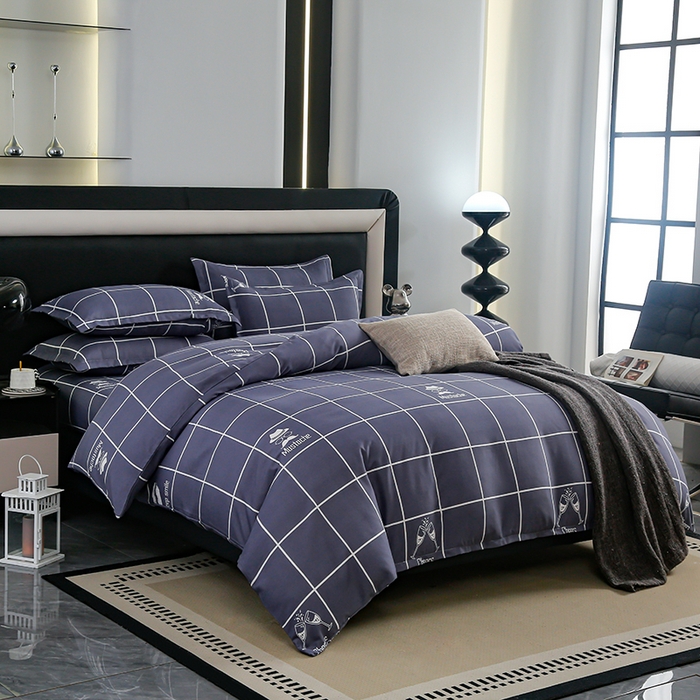 91家纺网 家纺一手货源 找家纺 梦卓家纺 2025新款直播加厚植物羊绒四件套高克重磨毛跨境四件套 大量现货深灰