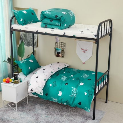 91家纺网 家纺一手货源 找家纺 （总）卡斯诺家纺馆 2025新款亲肤芦荟棉印花学生宿舍上下铺三件套四件套