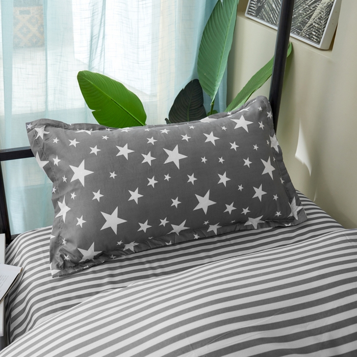 91家纺网 家纺一手货源 找家纺 卡斯诺家纺馆 2025新款亲肤芦荟棉印花学生宿舍上下铺三件套四件套 星光灿烂