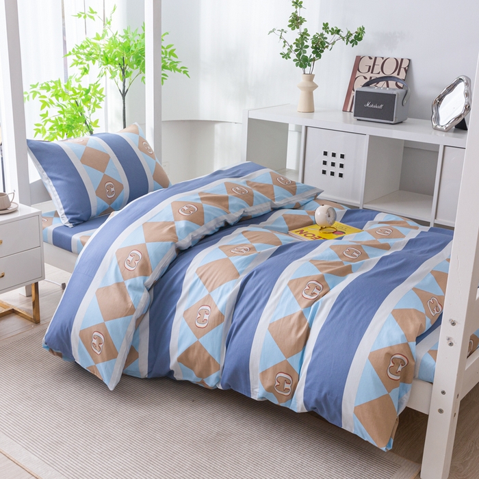 91家纺网 家纺一手货源 找家纺 简冠家纺 2025新款全棉学生宿舍三四件套 莱卡之约-兰