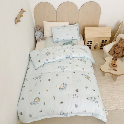 91家纺网 家纺一手货源 找家纺 （总）2025新款全棉26℃有氧双层纱幼儿园多件套