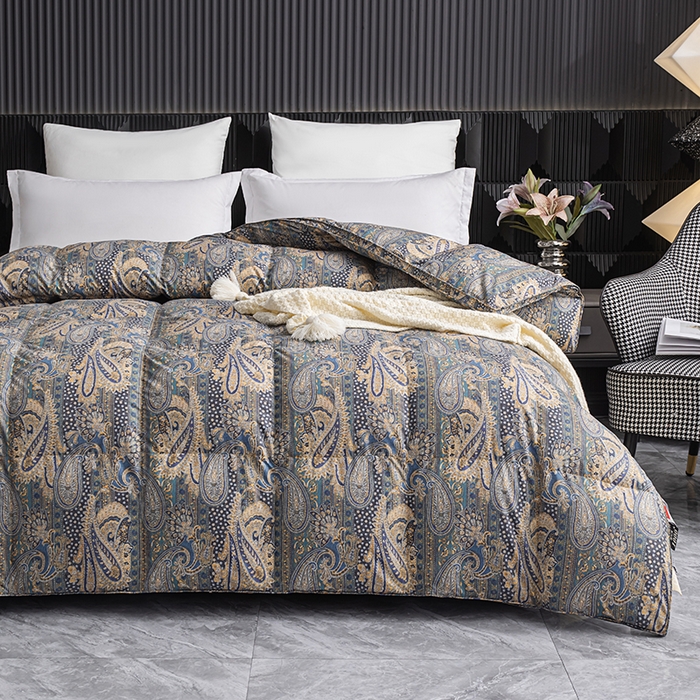 91家纺网 家纺一手货源 找家纺 泳鹅羽绒 2024新款印花鹅绒被 凡尔登