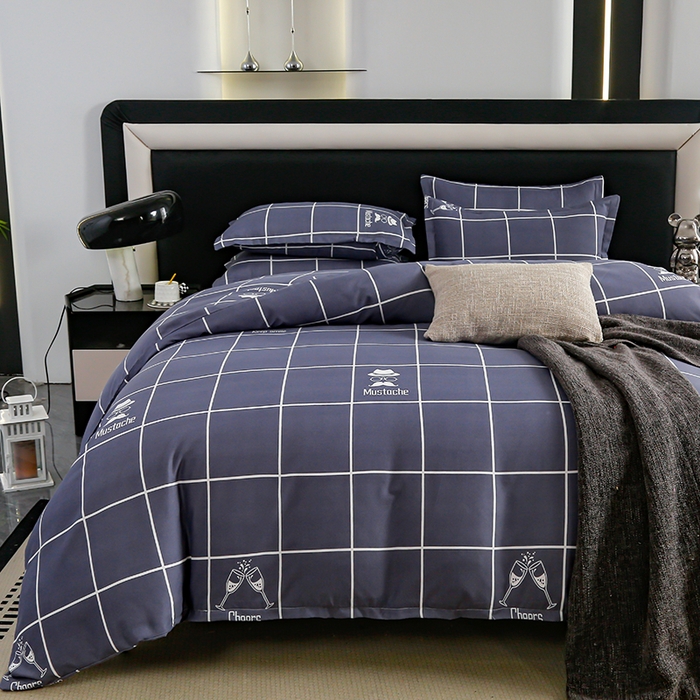 91家纺网 家纺一手货源 找家纺 梦卓家纺 2025新款直播加厚植物羊绒四件套高克重磨毛跨境四件套 大量现货深灰