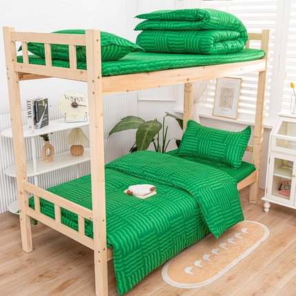 91家纺网 家纺一手货源 找家纺 （总）卡斯诺家纺馆 2025新款亲肤芦荟棉印花学生宿舍上下铺三件套四件套