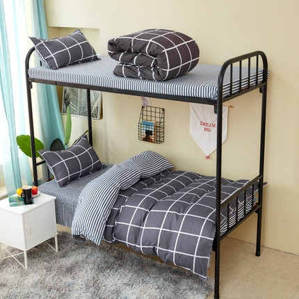 91家纺网 家纺一手货源 找家纺 卡斯诺家纺馆 2025新款亲肤芦荟棉印花学生宿舍上下铺三件套四件套 印象空间