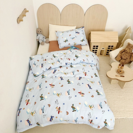 91家纺网 家纺一手货源 找家纺 （总）2025新款全棉26℃有氧双层纱幼儿园多件套