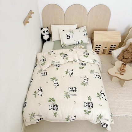 91家纺网 家纺一手货源 找家纺 （总）2025新款全棉26℃有氧双层纱幼儿园多件套