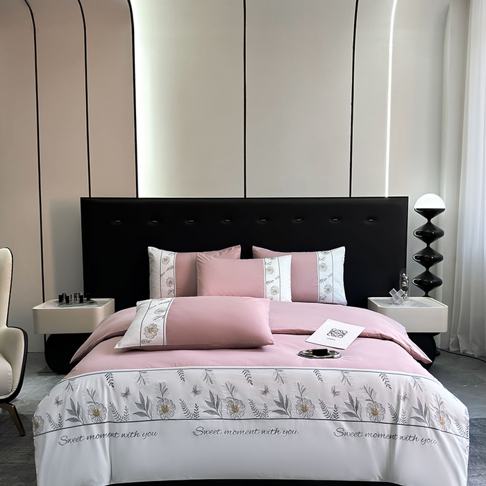 91家纺网 家纺一手货源 找家纺 2024秋冬新款高密度全棉四件套-佳期如梦 佳期如梦(讴歌粉)