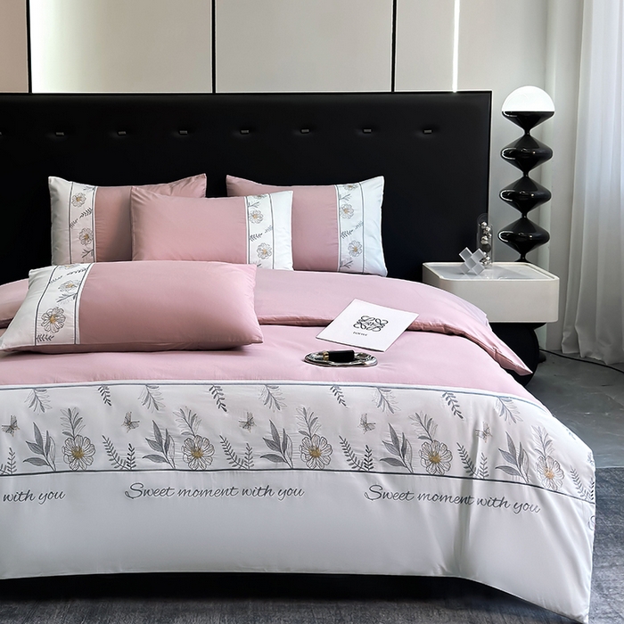 91家纺网 家纺一手货源 找家纺 2024秋冬新款高密度全棉四件套-佳期如梦 佳期如梦(讴歌粉)