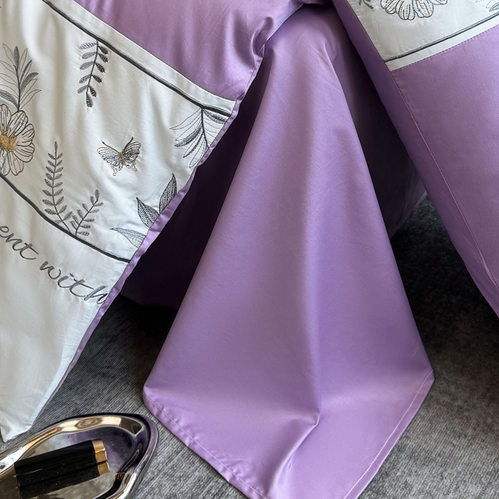 91家纺网 家纺一手货源 找家纺 2024秋冬新款高密度全棉四件套-佳期如梦 佳期如梦(淡紫)