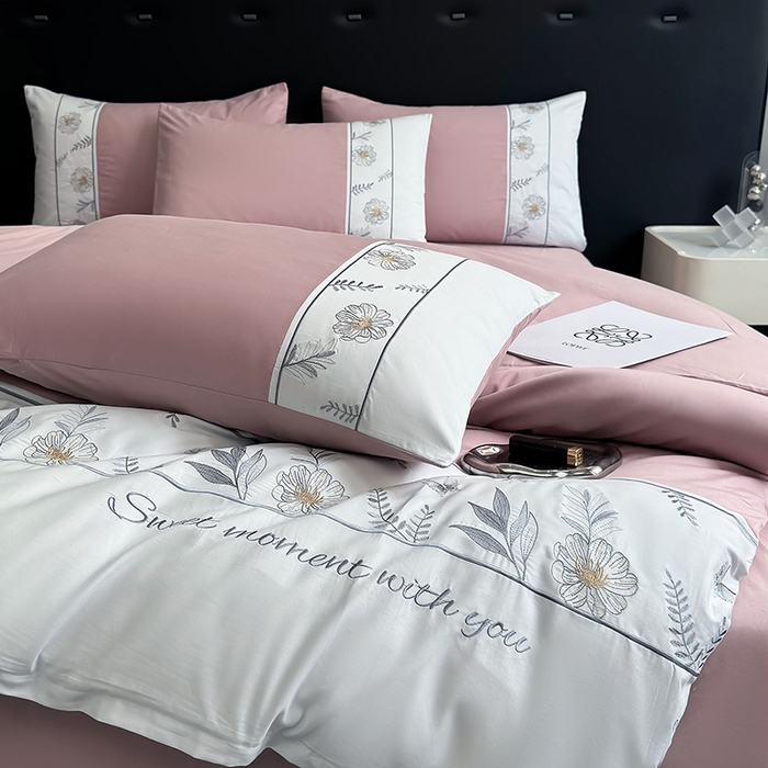 91家纺网 家纺一手货源 找家纺 2024秋冬新款高密度全棉四件套-佳期如梦 佳期如梦(讴歌粉)