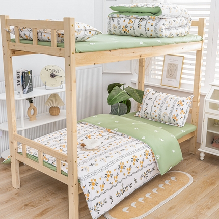 91家纺网 家纺一手货源 找家纺 （总）卡斯诺家纺馆 2025新款亲肤芦荟棉印花学生宿舍上下铺三件套四件套