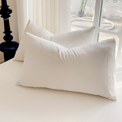 卡普二店  2024新款A类纯棉水洗棉单枕套 纯白