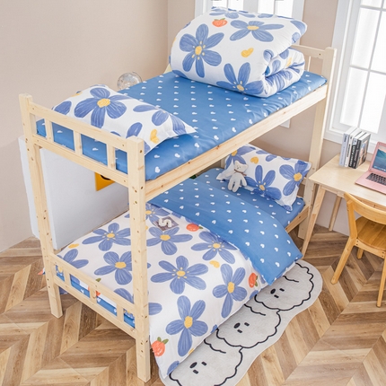 91家纺网 家纺一手货源 找家纺 （总）卡斯诺家纺馆 2025新款亲肤芦荟棉印花学生宿舍上下铺三件套四件套