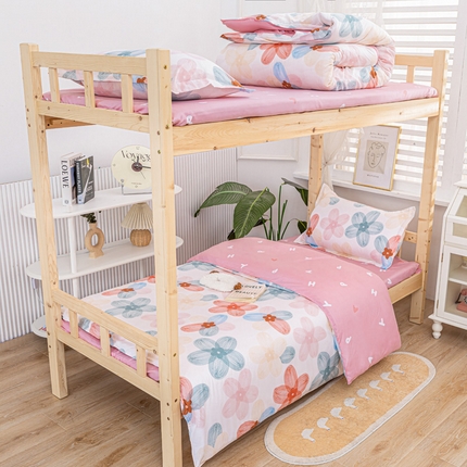 91家纺网 家纺一手货源 找家纺 （总）卡斯诺家纺馆 2025新款亲肤芦荟棉印花学生宿舍上下铺三件套四件套