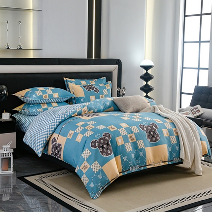 91家纺网 家纺一手货源 找家纺 梦卓家纺 2025新款直播加厚植物羊绒四件套高克重磨毛跨境四件套 大量现货暴力熊