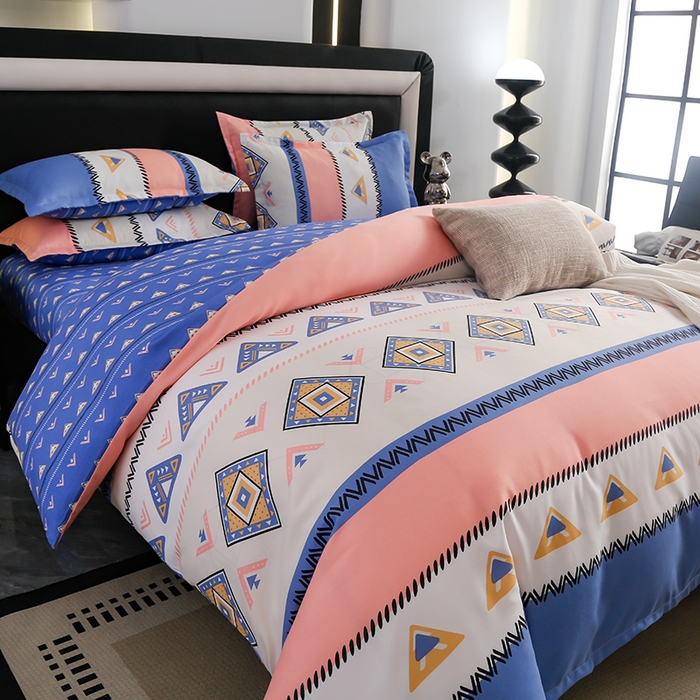 91家纺网 家纺一手货源 找家纺 梦卓家纺 2025新款直播加厚植物羊绒四件套高克重磨毛跨境四件套 大量现货波西米亚