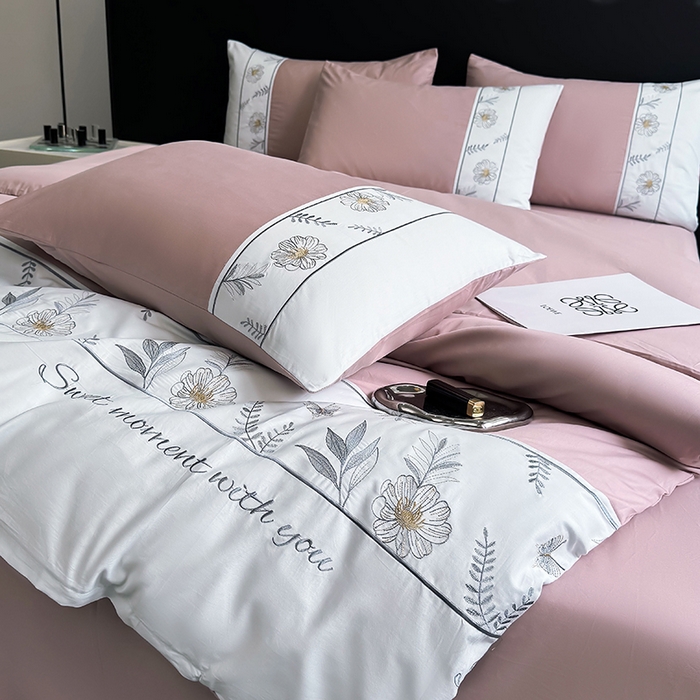 91家纺网 家纺一手货源 找家纺 2024秋冬新款高密度全棉四件套-佳期如梦 佳期如梦(讴歌粉)