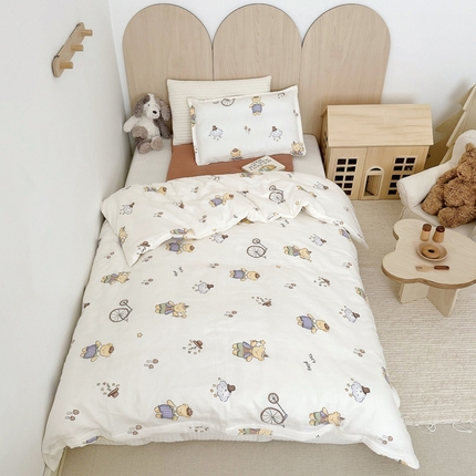 91家纺网 家纺一手货源 找家纺 （总）2025新款全棉26℃有氧双层纱幼儿园多件套